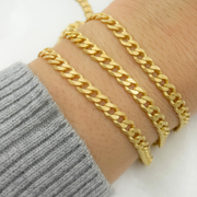 Gold Plated Matte Sterling Silver Flat Curb Chain